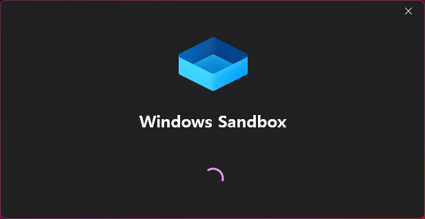 Windows Sandbox 실행 중 로딩 화면