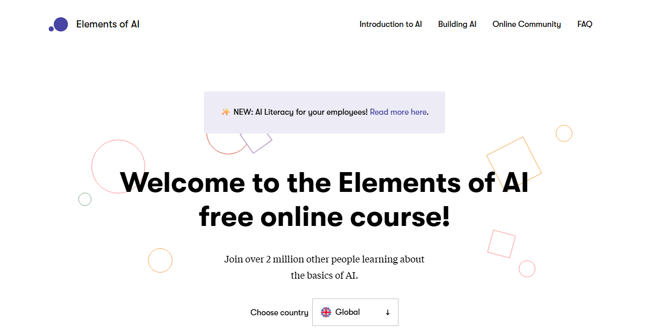 Elements of AI 첫 화면