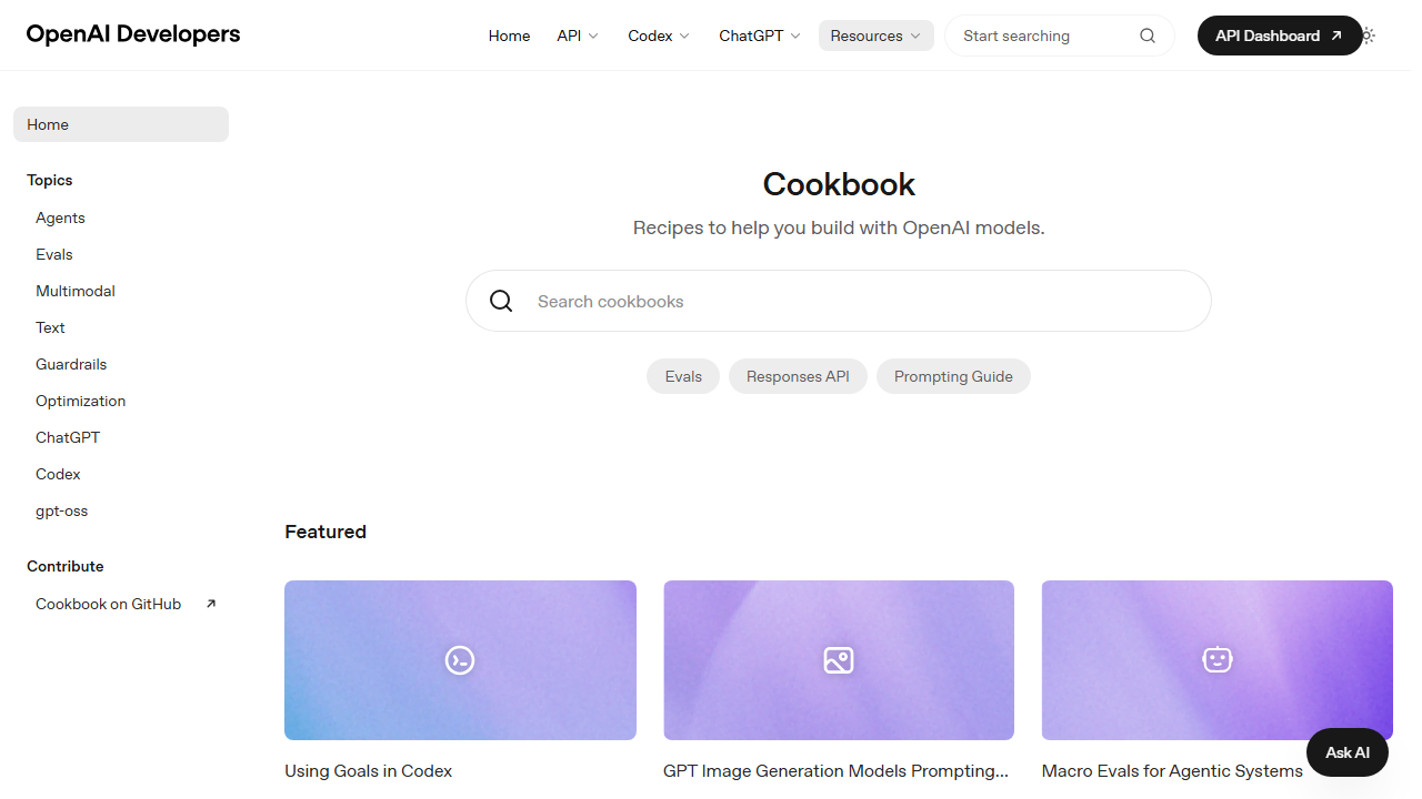 OpenAI Cookbook 페이지